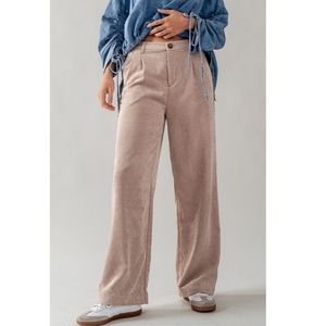 JUNIORS ELASTIC BACK WAIST CORDUROY PANTS